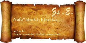 Zsámboki Etelka névjegykártya