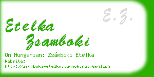 etelka zsamboki business card